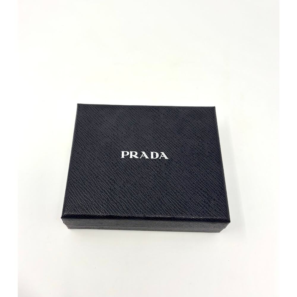 Prada Triangle Logo Saffiano Leather Card Holder Cipria - Picture 5 of 7